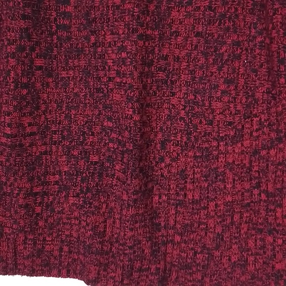 Investments Womens Sweater L Red Black Chunky Knit Mock Neck Relaxed Fit - Picture 13 of 13